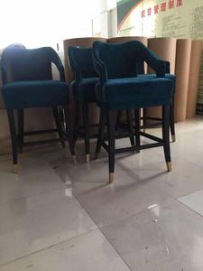 <span class=keywords><strong>Tabouret</strong></span> de chaise de <span class=keywords><strong>Bar</strong></span> en velours rembourré de bonne qualité, Style élégant sur mesure - Product Image 5