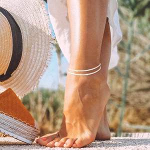 Nueva llegada exquisita tobillera apilable con cuentas para <span class=keywords><strong>Amazon</strong></span>, joyería de pie de moda transfronteriza, circón para fiestas de acero inoxidable - Product Image 3