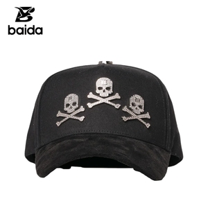 หมวกแก๊ป Barbas Hats Gorras G5 รุ่นเบสบอล ชุบทอง 24k ประดับหัวกะโหลก ดาว และคริสตัล ปักลายสไตล์พังก์ ผ้าฝ้ายผสมหนังกลับ 5 ชิ้น - Product Image 1