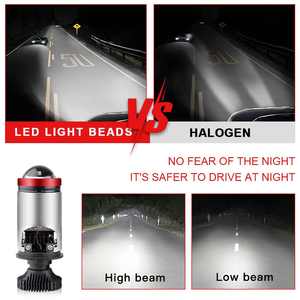 Mini projecteur H4 Bi LED pour phares de voiture, faisceau haut/bas, 12V 65W, système d'éclairage automobile M01T - Product Image 3