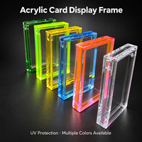 Étui de présentation en acrylique transparent PS avec bord fluorescent, couvercle magnétique, protecteur de carte en forme de dalle