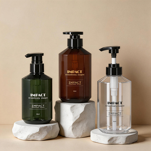 Basso MOQ obliquo spalla ambra Shampoo lozione per il corpo bottiglie 300ml 500ml per il lavaggio a mano e le bottiglie di lozione per le mani - Product Image 1