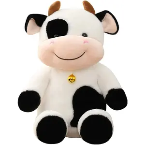 OEM custom cute happy smile cow plush stuffed animals cow for children