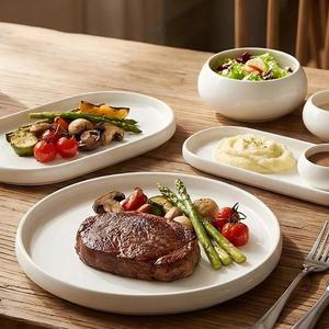 Vajilla de Cerámica Blanca Nórdica con Logotipo Personalizado al por Mayor, Platos y <span class=keywords><strong>Tazones</strong></span> de Porcelana Duraderos para Catering y Restaurantes - Product Image 2