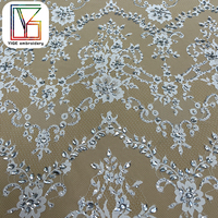 Chantilly français cristal pierre mariage mariée Tulle dentelle tissu luxe strass cils cordon broderie maille robe dentelle tissu