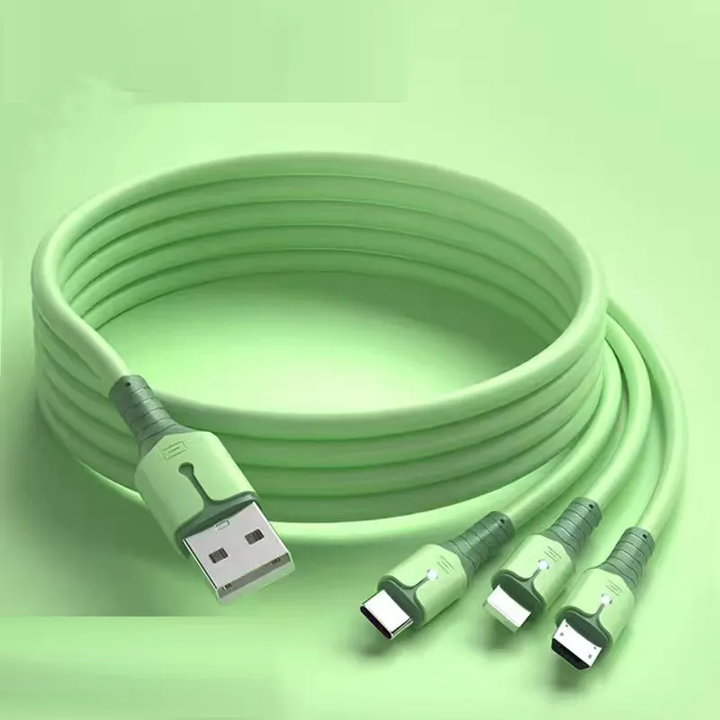 Kurras 5A Liquid led State Fast Charging Braided MicroType-C Apple Usb Data Cable Data Sync Mobile Phone Charger Cable