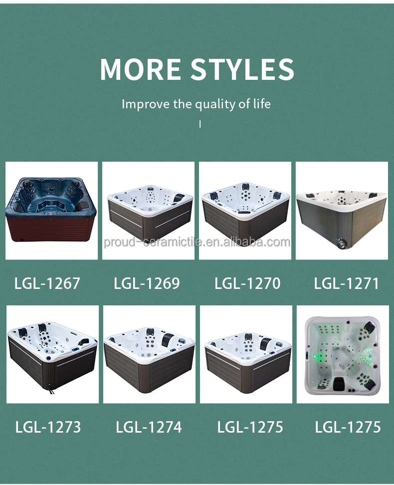 Hot Tub Outdoor SPA Bathtub Resin Whirlpool Massage PVC Plastic Wood Skirt