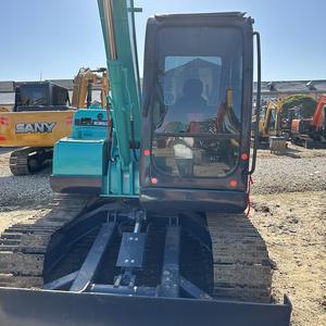 Excavatrice d'occasion 7.5 tonnes Kobelco SK75 Matériel de construction Mini excavatrices d'occasion en vente Mini pelle sur chenilles à vendre - Product Image 4