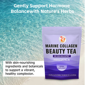 Té de Belleza con Colágeno Marino OEM ODM, Sabor Hibisco y Açaí, Favorece la Salud del Cabello, la Piel y las Uñas, Sin Gluten, Suplemento de Té Herbal - Product Image 4