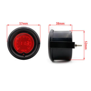 Voltímetro Digital EVO de 52 mm para Modificación de Automóviles, Pantalla LED Verde, 7 Opciones de Retroiluminación, Mide 8-18 V, Temperatura, Fuente de Alimentación de CA - Product Image 1