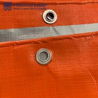 Bâche MILLION 200GSM résistante aux UV et au soleil, robuste, orange et argentée, imperméable, tissée, enduite de PE