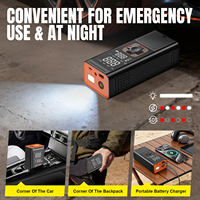 Gonfleur de pneus portable sans fil 150 PSI, pompe à air rechargeable 6000 mAh avec éclairage LED numérique pour voiture, moto, vélo, camion