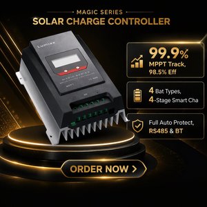 Contrôleur de charge solaire MPPT Bluetooth 24V 48V 40A, tension PV max. 150V, pour systèmes d'énergie hors réseau - Product Image 1