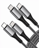 Câble USB-C vers USB-C 60W PD QC 3.0 3A Charge Rapide Blindage en Nylon Tressé Compatible iPhone 17/16 MacBook