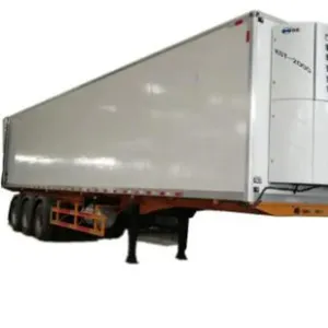 Harga Murah 3axles refeer semi trailer kapasitas memuat 40/50ton untuk transportasi makanan Van kotak freezer dingin trailer