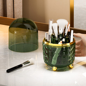 Yimijia Makeup Brush Storage Tube Rotating Dustproof Cosmetic Organizer Desktop Lipstick Eyeshadow Rack - Product Image 2