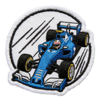 Patch brodé thermocollant écologique en tissu, motif circuit de course F1, décoration à carreaux de compétition, lampe de signalisation, pour vêtements de voiture de sport