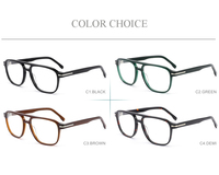 Gafas Ópticas SP2002 en Stock, Montura Aviador de Acetato Grueso con Decoración Metálica, Montura Completa para Hombre