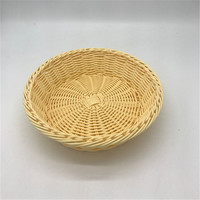 Panier rond en osier tissé, plateau à pain, panier de rangement pour fruits et légumes, boîte de rangement pour salle de bain