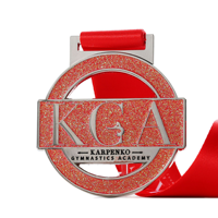 Médaille sportive personnalisée en alliage de zinc avec ruban, médaille de finisseur de marathon personnalisée
