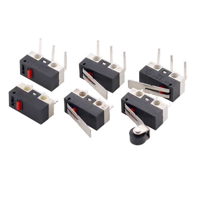Mouse Switch Microswitch 1A 125VAC SPDT Arc Lever Mini Two Way Micro Switch KW10 With PCB Terminal