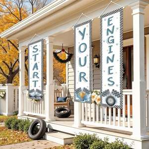 Banderas Personalizadas con Logotipo Promocional, Tejidas en Poliéster, a Cuadros, para Colgar, para Fanáticos de Carreras, Regalos Navideños, Juegos de Automóviles - Product Image 5