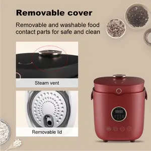 Josoo OEM 0 6L 2L Multi Mini Electric Rice Cookers Stainless Steel Pot Desugar 304 Red Mond 2 Cup Digital Cooker Rice