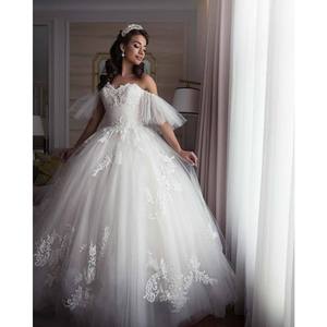 Princesa vestido de baile vestidos de novia fuera del hombro <span class=keywords><strong>con</strong></span> cordones en la espalda barrido tren apliques cuentas <span class=keywords><strong>capilla</strong></span> jardín vestidos de novia Vestidos De - Product Image 1