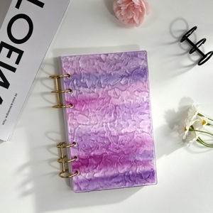 Couverture de carnet A6 à 6 anneaux en acrylique effet vague d'eau, dégradé doré, coque de planificateur détachable, cadeau - Product Image 5