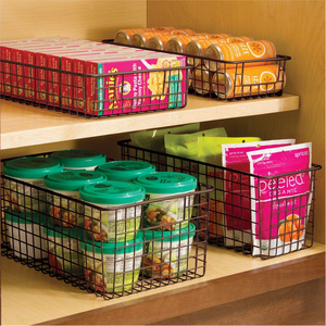 Organisateur de bureau nordique en fil métallique, panier de rangement écologique fait main avec poignées pour armoires de cuisine, garde-manger et buanderie - Product Image 4