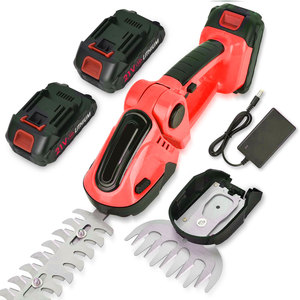 Taille-haie sans fil à batterie lithium, cisailles à gazon portatives, lame SK5 de 21 cm, poignée en plastique rouge pour gaucher - Product Image 2