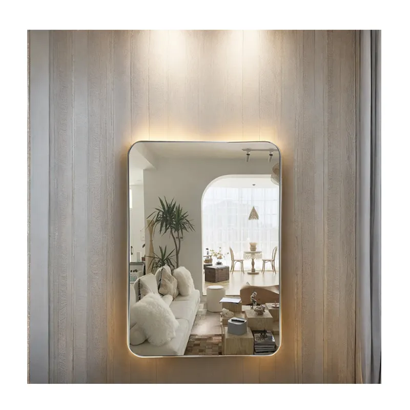 Individuelles modisches haus zimmer Heimdekoration Luxus Schlafzimmer Wand stehend ganzkörper selbstklebend unzerbrechlich Silber-Aufkleber spiegel mioir