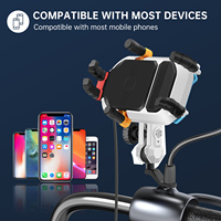 Support de téléphone antivol de luxe en alliage d'aluminium avec charge sans fil 15W, style rétroviseur de moto
