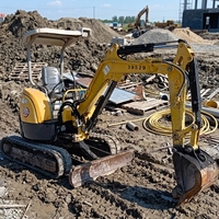 Mini Excavadora Usada Barata de 3.5 Toneladas con Motor Yanmar, de Segunda Mano, Compacta, de Cola Cero, Diésel, Equipo Agrícola