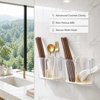 Boîte de rangement principale pour baguettes, petite, de qualité alimentaire, pour cuisine domestique, support mural en plastique pour vaisselle avec drainage