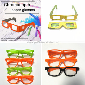 Nhựa chromadepth <span class=keywords><strong>3D</strong></span> kính quang phổ tách đầy màu sắc tối giấy nhiễu xạ Kính phân cực <span class=keywords><strong>3D</strong></span> kính - Product Image 2