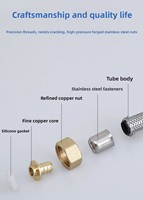 Tuyau d'arrivée d'eau tressé en acier inoxydable pour salle de bain et cuisine, pour chauffe-eau, eau chaude et froide, durable et facile à installer - Vente en gros pour fabricants
