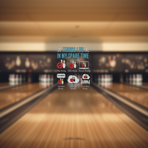 T-shirt unisexe noir pour adulte, 100% coton, vêtements décontractés, avec inscription « Things I Do In My Spare Time Bowling » - Product Image 3