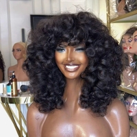 Peluca de Cabello Humano de Lujo, Doble Trama, Transparente, 13x4, 13x6, Color Negro, 350 de Densidad, 18 Pulgadas, para Mujeres Negras