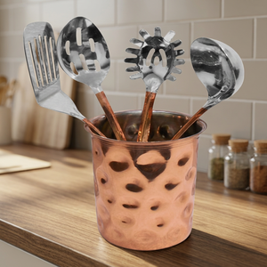Porte-outil de cuisine en acier inoxydable martelé coloré, porte-couverts, ustensiles de cuisine, fourchette, cuillère, porte-couteaux - Product Image 4