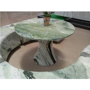 Set da Pranzo da Giardino in Pietra di Giada Naturale, <span class=keywords><strong>Tavolo</strong></span> da Caffè di Lusso in <span class=keywords><strong>Marmo</strong></span> Verde Onice - Product Image 2