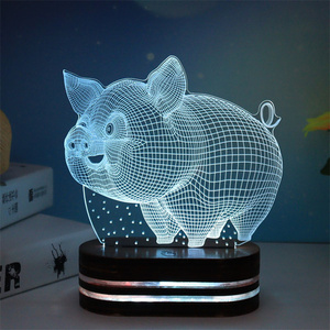 Multicolour Christmas Romantic Gifts Hearts I Love You 3d Fanatic Visual Night Light Touch LED <strong>Table</strong> Desk Lamp - Product Image 2