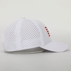 Gorra de Béisbol Deportiva Personalizada de Alta Calidad, 6 Paneles, 100% Poliéster, Logotipo Bordado, Perforada con Corte Láser, Gorra Blanca al por Mayor - Product Image 4
