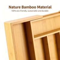 Organisateur de tiroir extensible en bambou pour rangement sous évier, idéal pour le rangement de soutiens-gorge, chaussettes, maquillage, salle de bain, bureau et cuisine