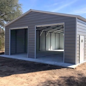 Garage en acier Q355B haute résistance, directement de l'usine, préfabriqué, certifié CE, pour 2 à 6 voitures - Product Image 6