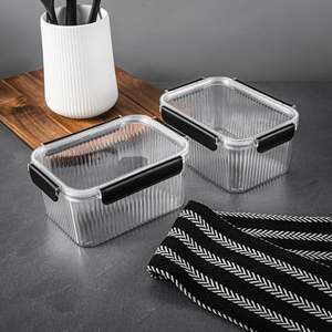 DB 2 Pack 7 Cup Contenedores de almacenamiento de alimentos transparentes 400ml Frascos de almacenamiento de cocina para condimentos Cajas de almacenamiento para el hogar Contenedores - Product Image 2