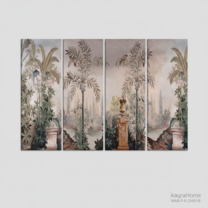 Toile imprimée Jardin d'oiseaux tropicaux : Art mural panoramique vibrant, lot de 4 toiles - Product Image 2