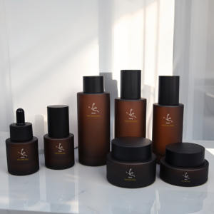 Amber cam damlalık şişe cilt bakımı şişeleri için lüks cilt bakımı serumu pompa Toner için lüks kozmetik kapları ambalaj - Product Image 1