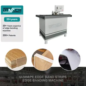 DTMACH 0-20cm/s Speed Adjustable Curve Straight Edgebander Pvc Asb Mdf U shape Edge Banding Machine