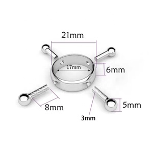 Anneau de téton circulaire réglable en acier inoxydable pour enfants, style vis, nouvelle tendance, pour piercing et décoration mammaire - Product Image 2